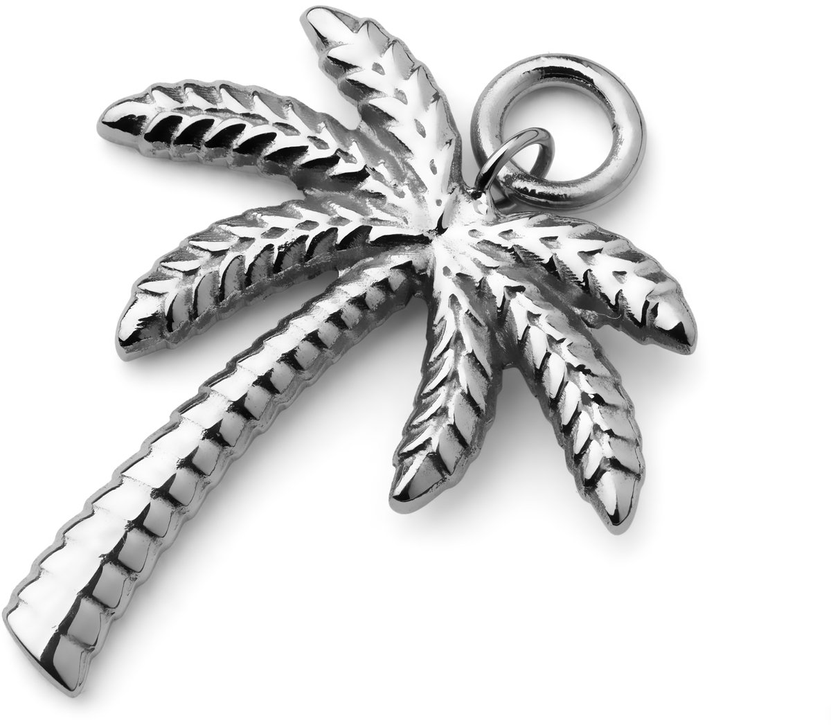 Zilverkleurig Titanium Palmboom-bedeltje