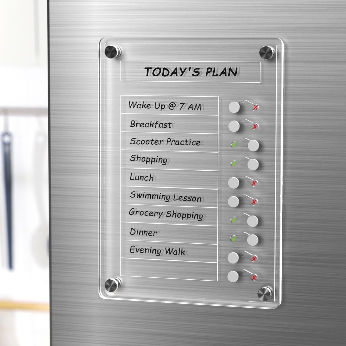 Dailygoods- To Do List Magnetisch - Weekplanner - Multifunctioneel Planningsbord - Bureaustandaard - Transparant Acryl - Huishoudplanner met Marker