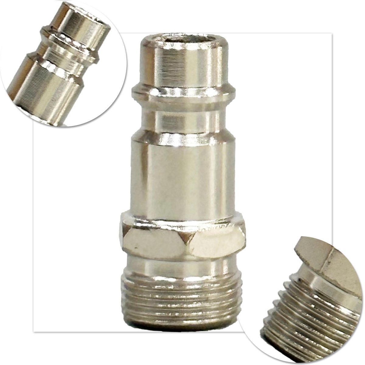 Dailygoods- Connector 1/4 Inch - Persluchtaansluiting - Schroefdraad - Eindstuk - 10 Stuks - Duurzame Verbinding - Persluchtfitting