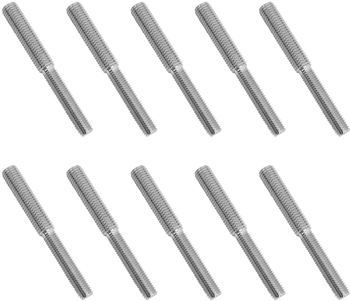 Dailygoods- Draadadapter 10x - Dubbele Schroefdraad M8/M10 - Roestvrij Staal - 40mm Draadlengte - Hoge Sterkte - Voor Bevestiging Componenten - Schroef