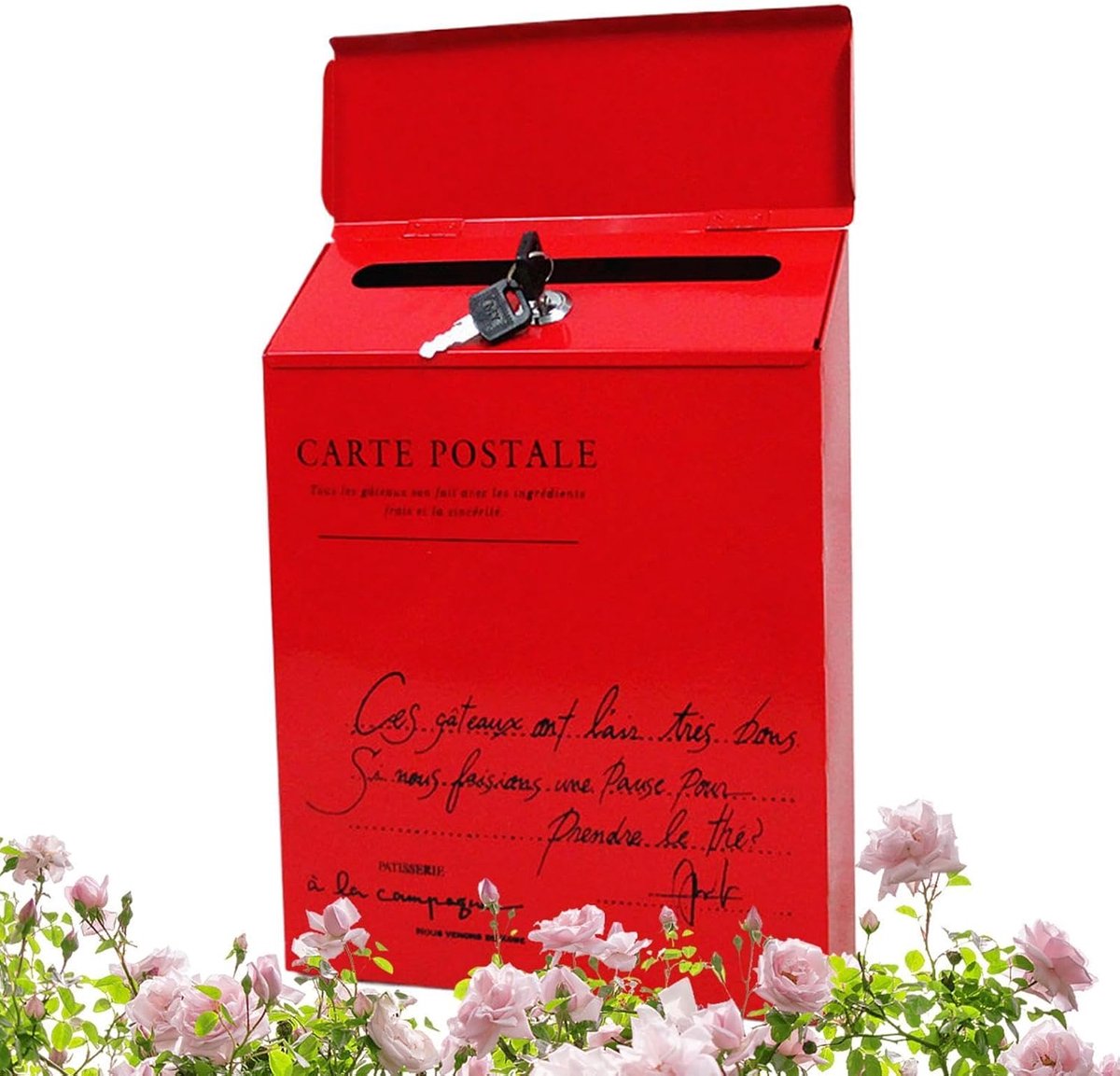Wandmontage brievenbus - Buiten brievenkoker - Post ontvangen - Roestbestendig ijzer - 30 x 23 x 6 cm - Rood