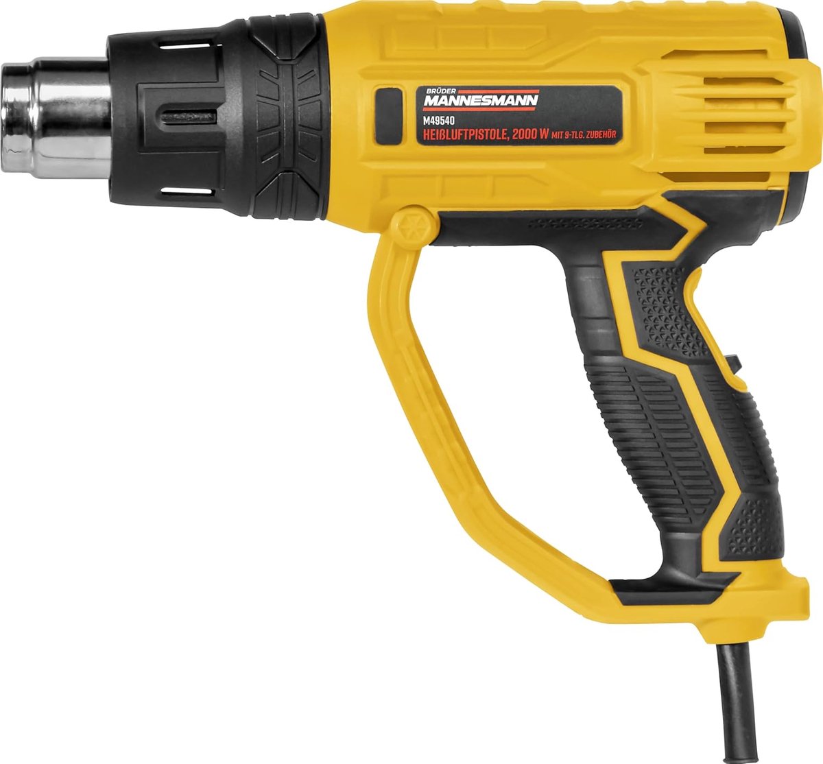 Hete Lucht Gun - Verwarmingsapparaat - Verf Verwijderen - Instelbare Temperatuur - 2000 Watt - Zwart Geel