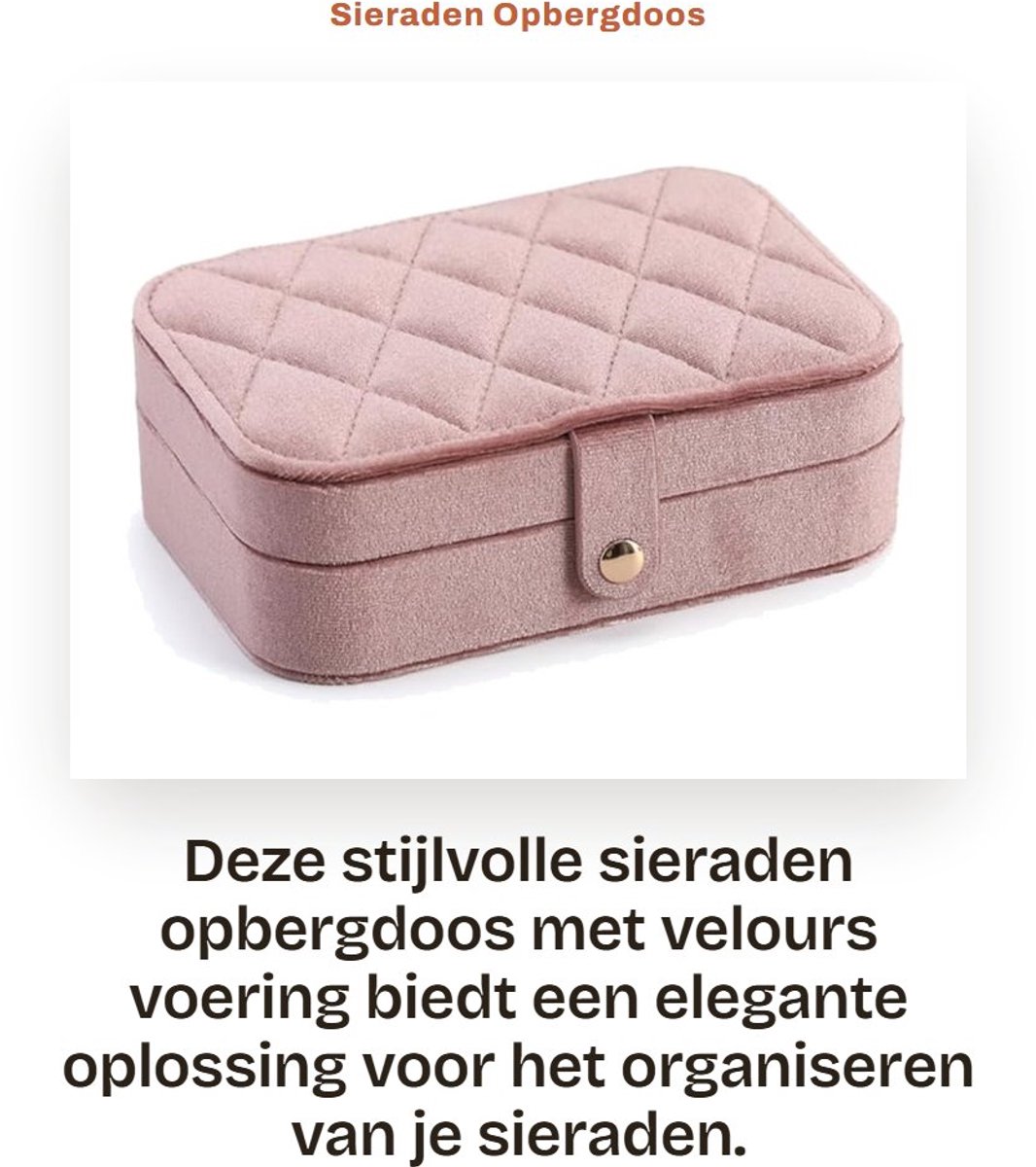 Dailygoods- Sieradenopbergdozen Elegante Textuur - Fluwelen Voering - Make-up Spiegel - Flexibele Verdelers - Antikras - Unieke Smaak - Sieradenbox