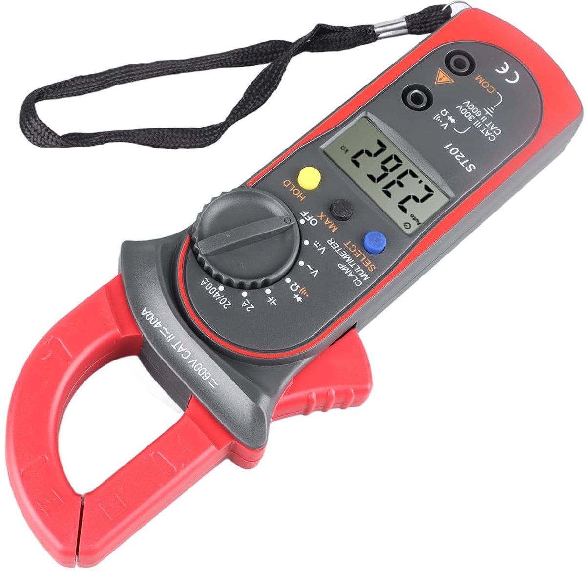 Klem Voltmeter Ampèremeter - Stroomtang Meter - Elektrisch Onderhoud - Breed Meetbereik - 21 cm - Zwart