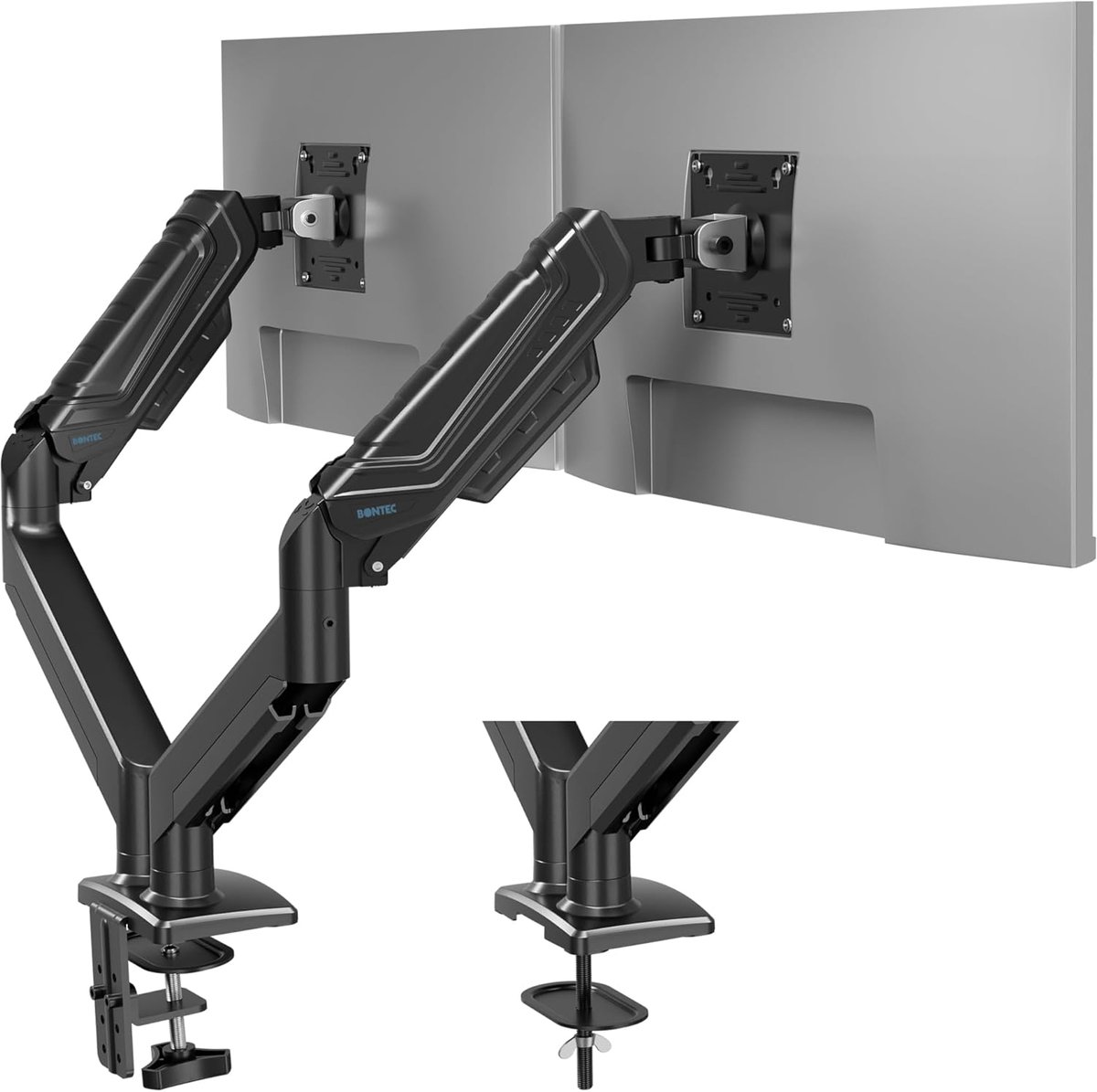 Dubbele Monitorarm - Bureau Beugel - Ergonomisch Werken - Gasveer Verstelling - 2x 14-34 inch - Zwart
