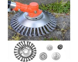 Onkruidborstel - Gras trimmer - Tuinonderhoud - Stalen draad - 150 mm - Zilver