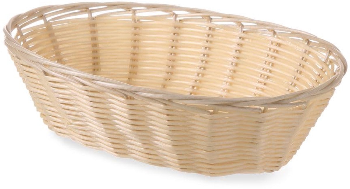Broodmand Ovaal - Bakkersmand Gevlochten - Brood Presenteren - Zeer Breukbestendig - 22.5 cm - Beige