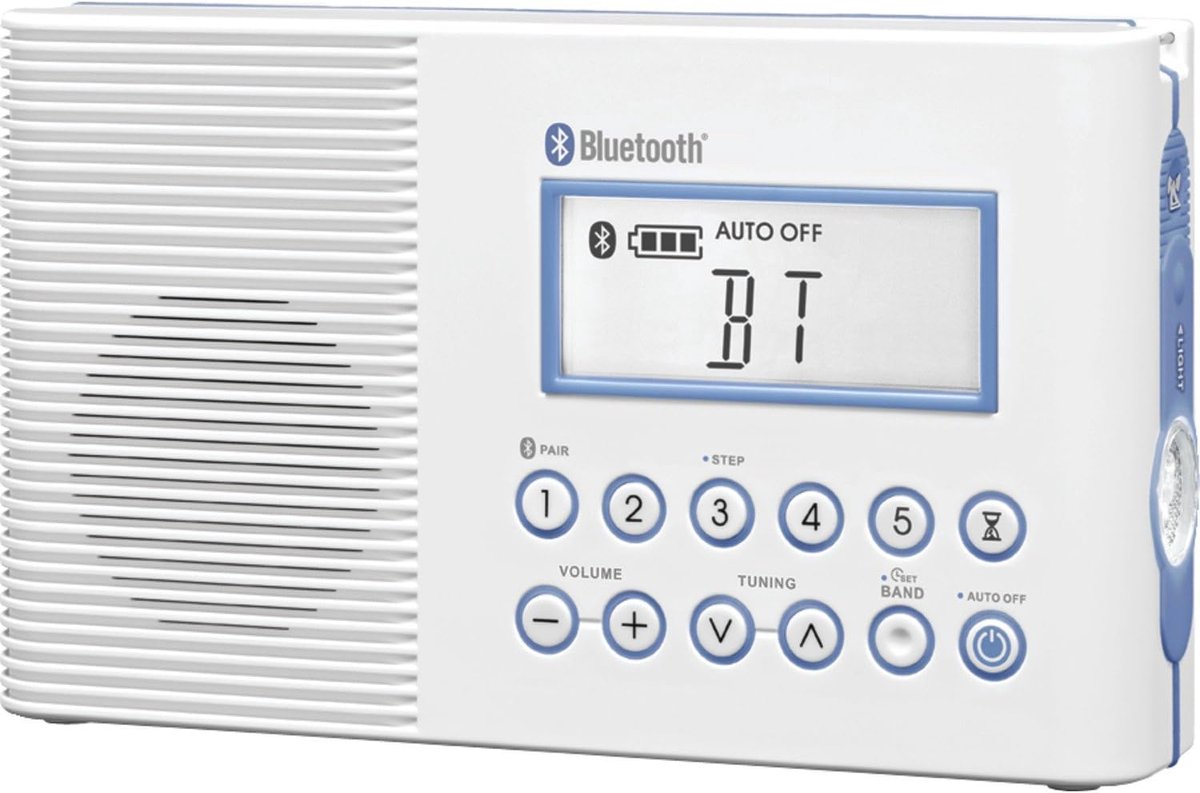 Draagbare Radio - Waterdichte Radio - Douche Gebruik - Met Bluetooth - JIS7 Standaard - Wit