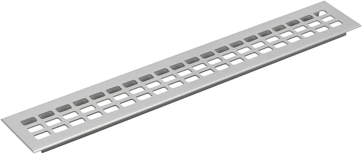 Ventilatierooster - Luchtgitter - Meubelventilatie - Eenvoudige steekmontage - 1000x100 mm - Zwart