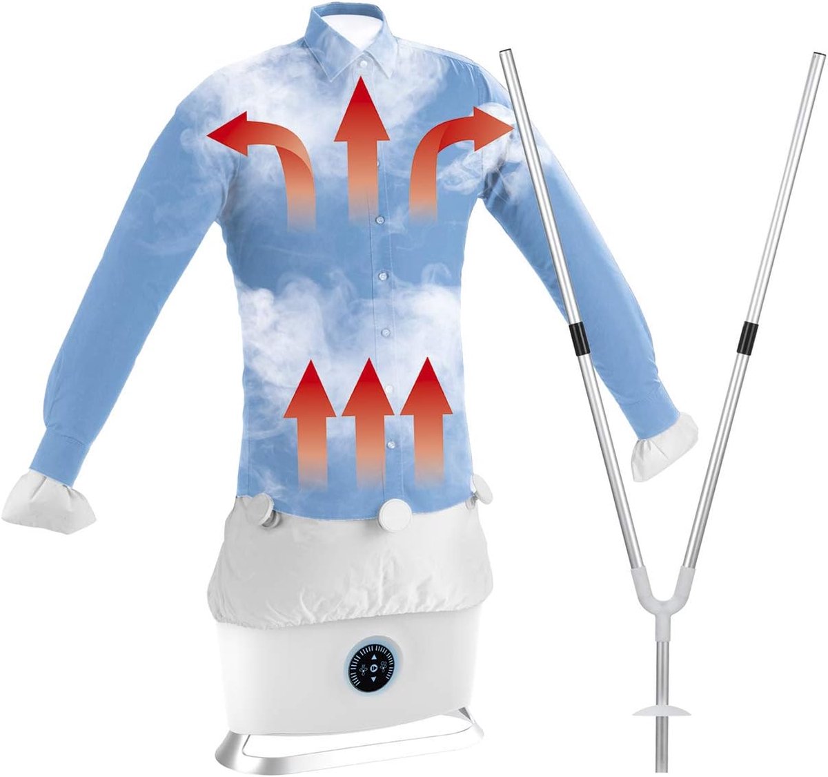 Automatische Strijkpop - Stoomstrijkijzer Kleding - Overhemden Strijken - Automatisch Drogen Strijken - 108 cm - Wit