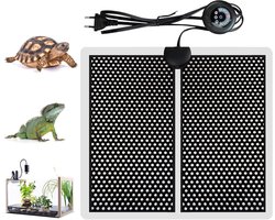Thermostaat deken - Verwarmingsmat Terrarium - Reptielen Warm Houden - 7 Temperatuurstanden - 28 x 28 cm - Zwart