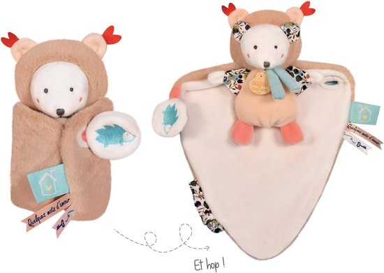 Knuffeldoek cape - Speelgoed vlinder - Baby comfort - 3-in-1 design - 25 cm - Blauw — afbeelding 3