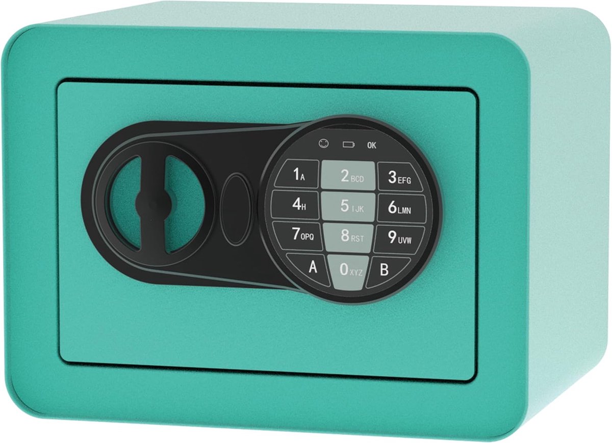 Kleine Kluis - Veilige Box - Waardevolle Spullen - Digitaal Toetsenbord - 23 cm Breed - Blauw