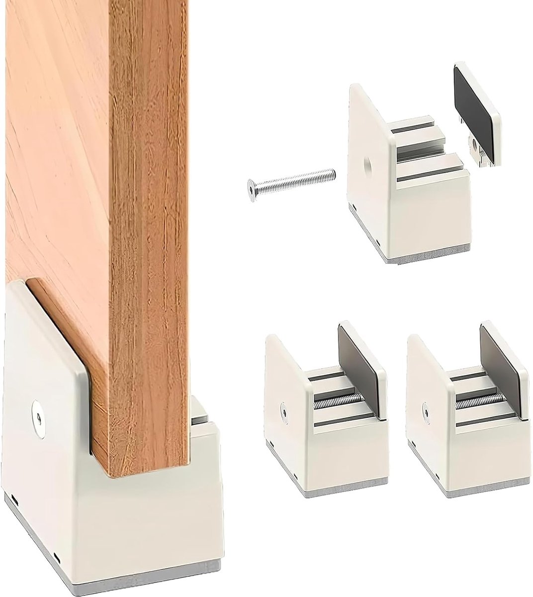 Meubelverhogers Set - Verstelbare Poten - Extra Hoogte Creëren - Robuust Aluminium Ontwerp - 5 cm Verhoging - Zwart