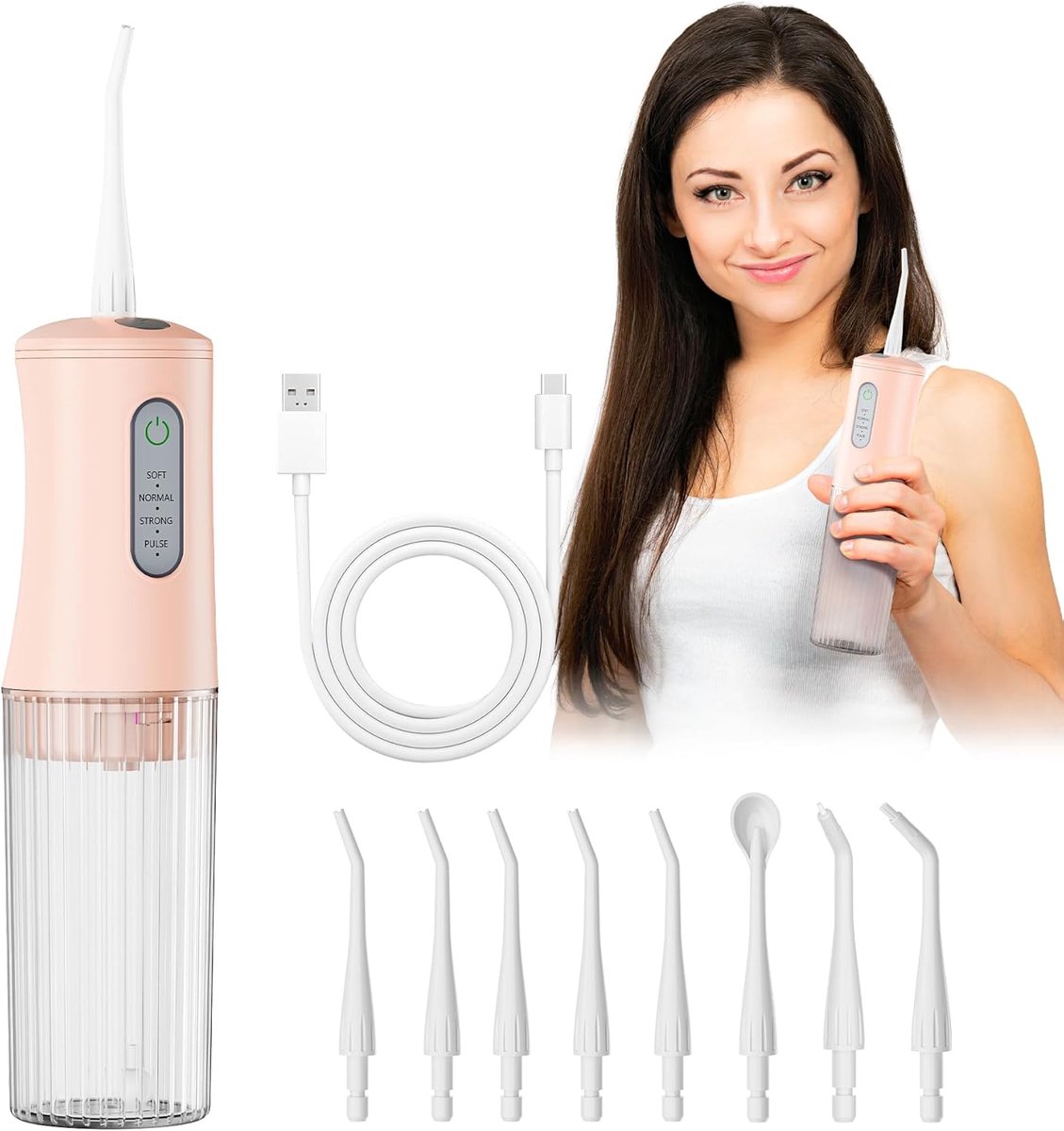 Draadloze Water Flosser - Elektrische Irrigator - Tanden Reinigen - 4 Persoonlijke Modi - 200ml Tank - Roze