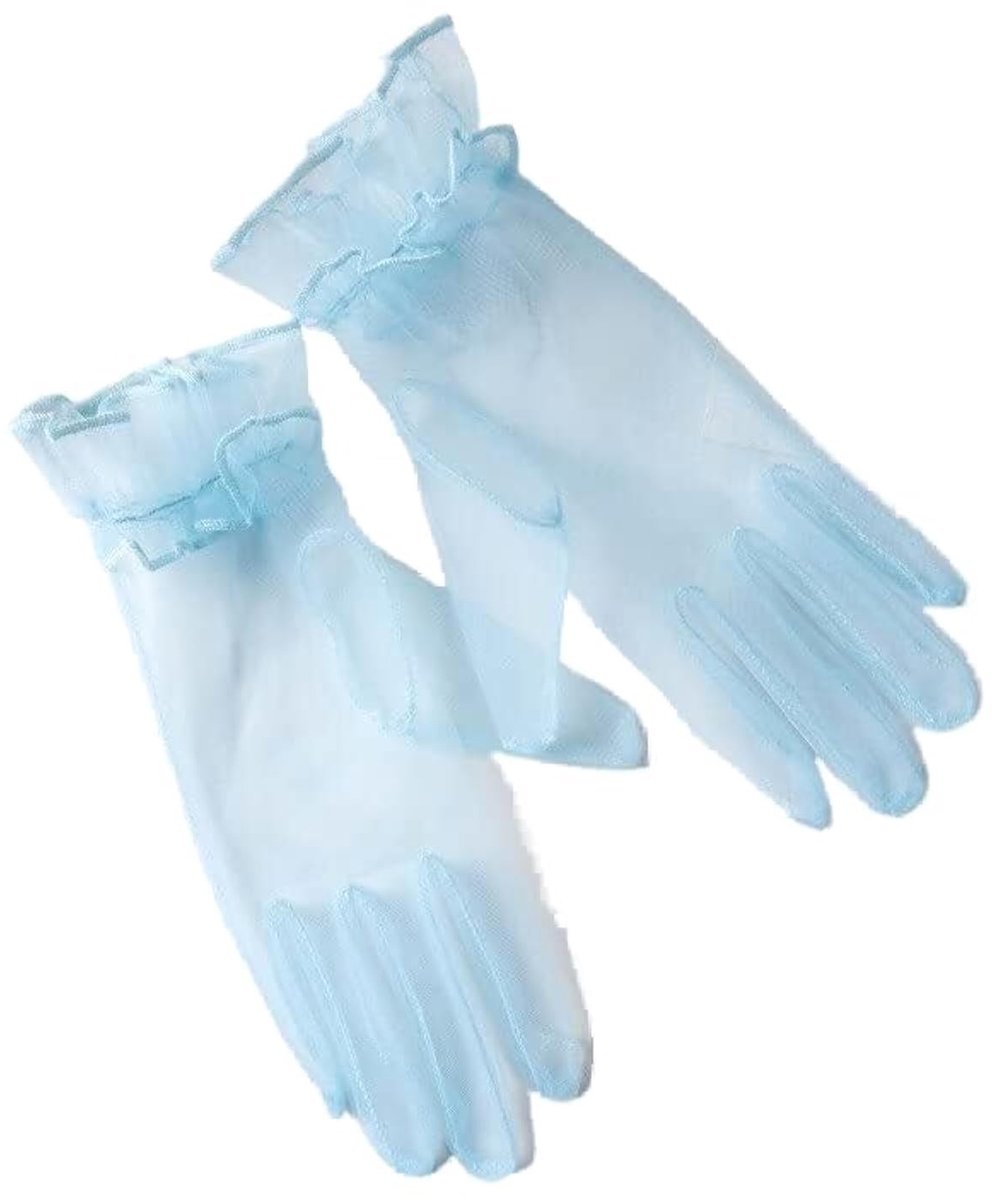 Dailygoods- Bruidshandschoenen Korte Vintage - Transparante Tule - Avondhandschoenen - Zomer Zonnebescherming - Mesh Handschoenen - Eén Maat Pas Voor De Meeste