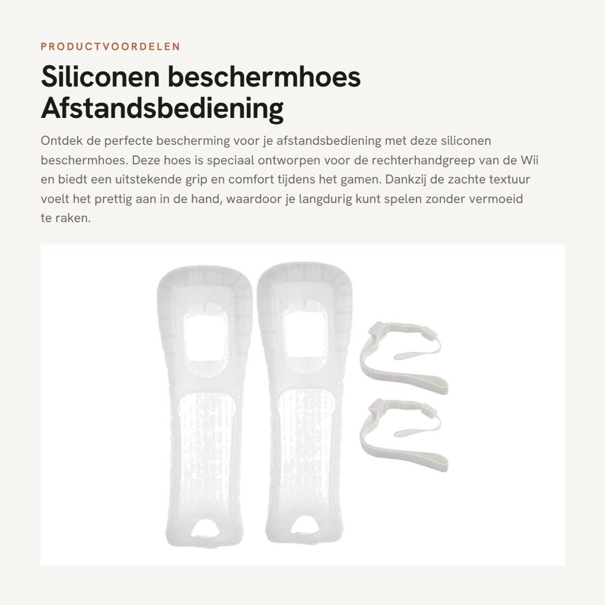 Dailygoods- Siliconen Hoes - Beschermend - Antislip - Zacht - Slijtvast - Herbruikbaar - Compatibel met Wii Rechterhandgreep - Afstandsbedieninghoes