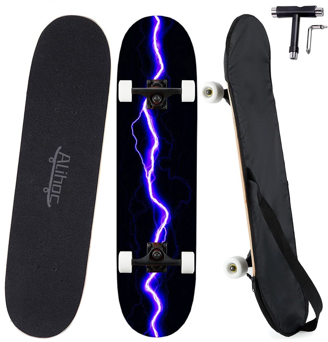 Dailygoods- Skateboard 31 Inch - Zevenlaags Esdoornblad - Geschikt voor Kinderen/Jongeren/Volwassenen - Maximaal 150 kg - Beginners/Professionals - Robuuste Accessoires - Skateboardset