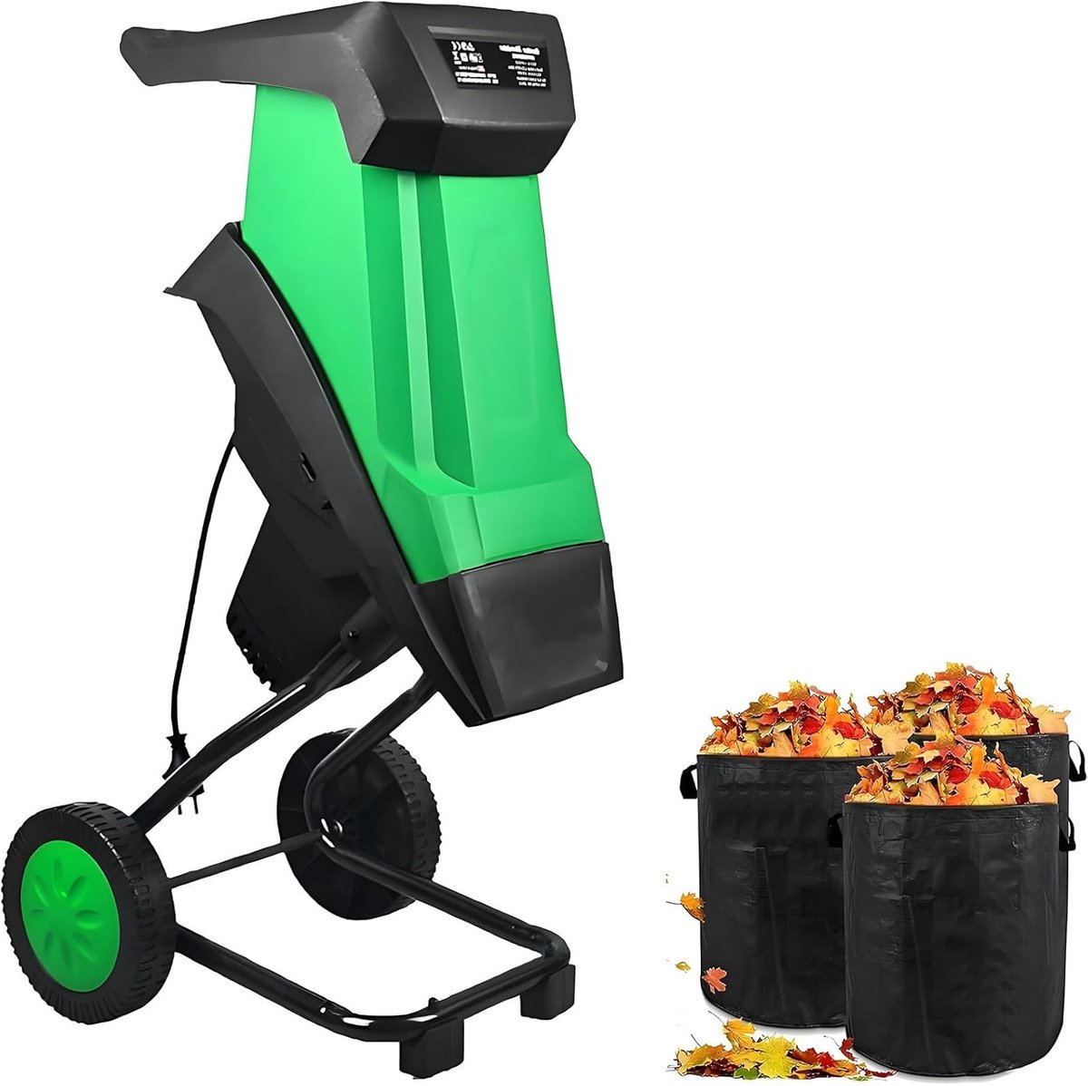 Elektrische Houtsnipperaar - Tuinversnipperaar Mulcher - Tuinonderhoud Composteren - 39mm Snijdiameter - 50 Liter Zak - Zwart