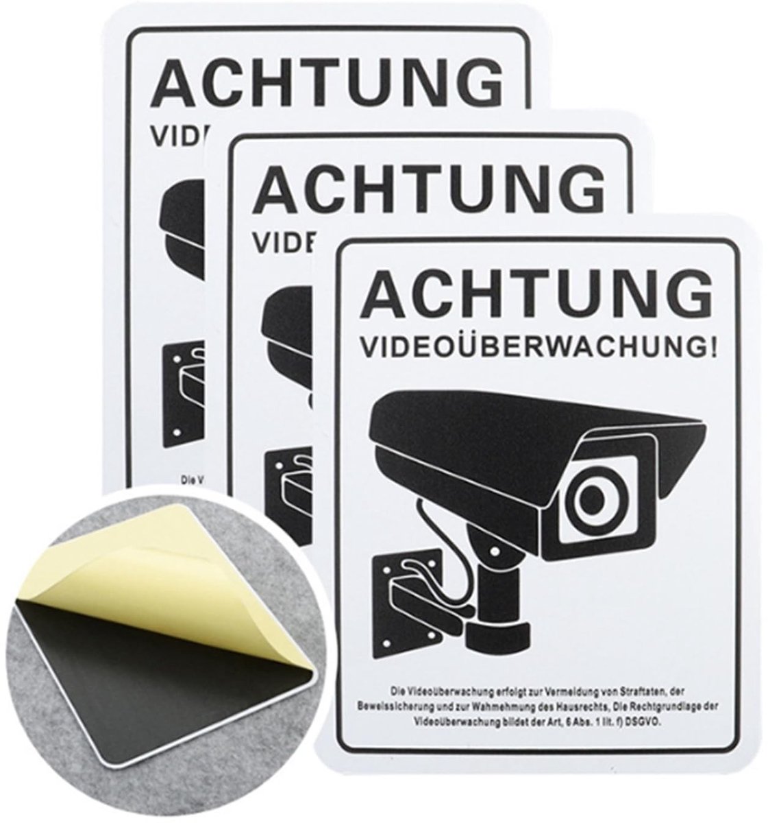 Dailygoods- Videobewaking Bord 12 x 15 cm - Schild Camerabewaking