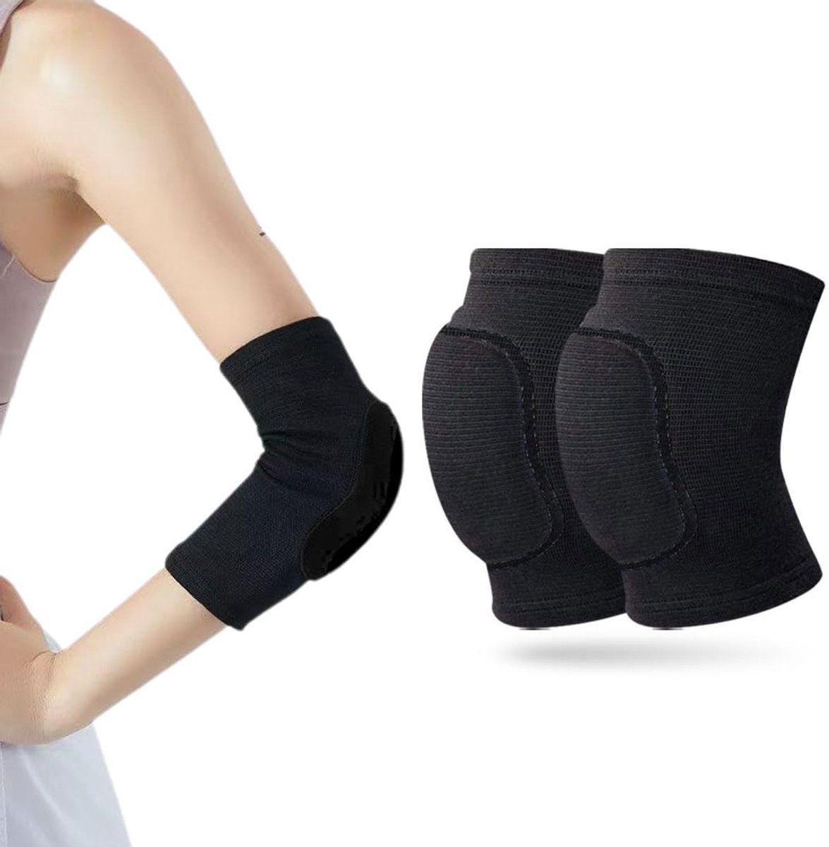 Dailygoods- Elleboogsteunen - Ergonomisch Ontwerp - Ademend - Comfortabel - Schokabsorberend - Geschikt voor Tieners en Volwassenen - 2 Stuks - Elleboogbandage