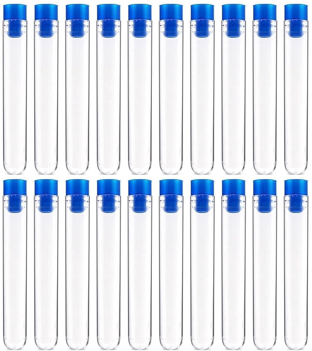 Dailygoods- Reageerbuis 20 stuks 15 x 100 mm - Kunststof - Waterdicht
