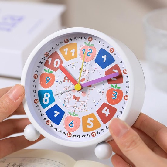 Wekker Kinderen - Tafelklokje Analoog - Leren Wakker Worden - Volledig Stil - Niet Van Toepassing - Rood — afbeelding 4