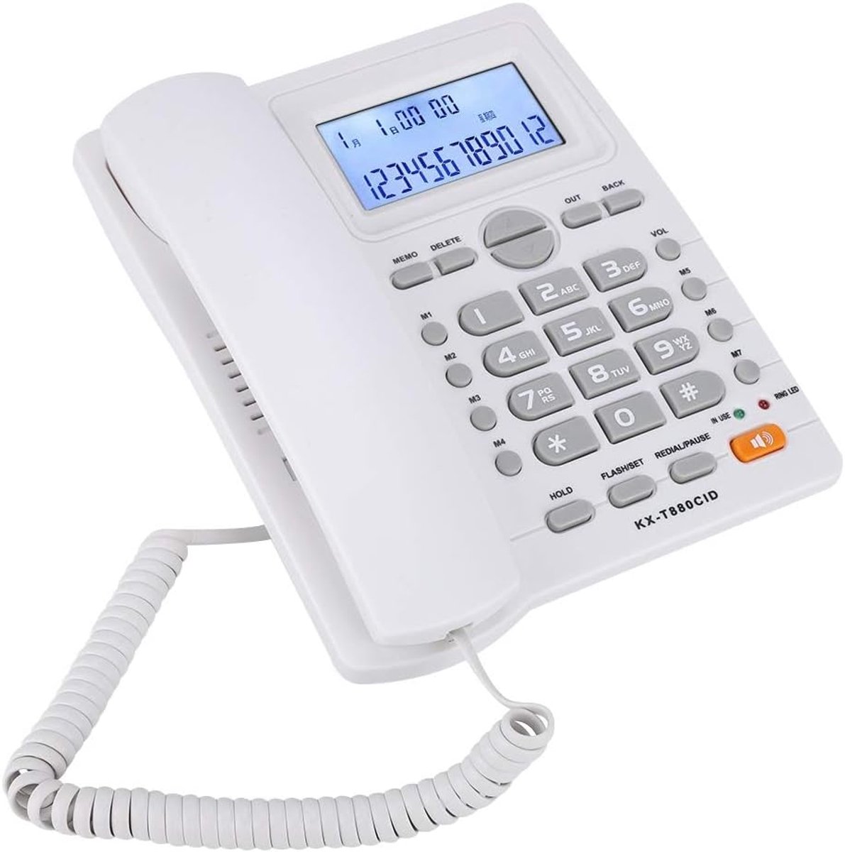 Vaste Telefoon - Bedrijfstelefoon Kantoor - Duidelijke Communicatie - Handsfree Systeem - 22.5 x 22 cm - Wit