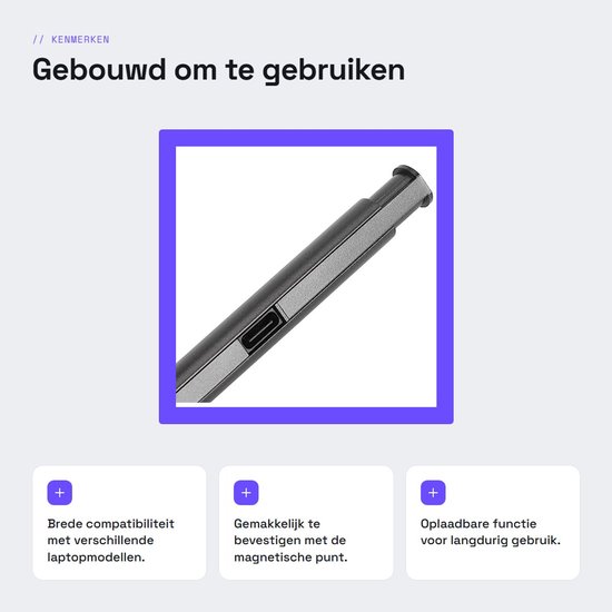 Dailygoods - Styluspen - Oplaadbare Laptoppen - Magnetische punt - Geschikt voor Pavilion X360 - 4096 Niveaus Drukgevoeligheid - Handig voor kunstenaars — afbeelding 4