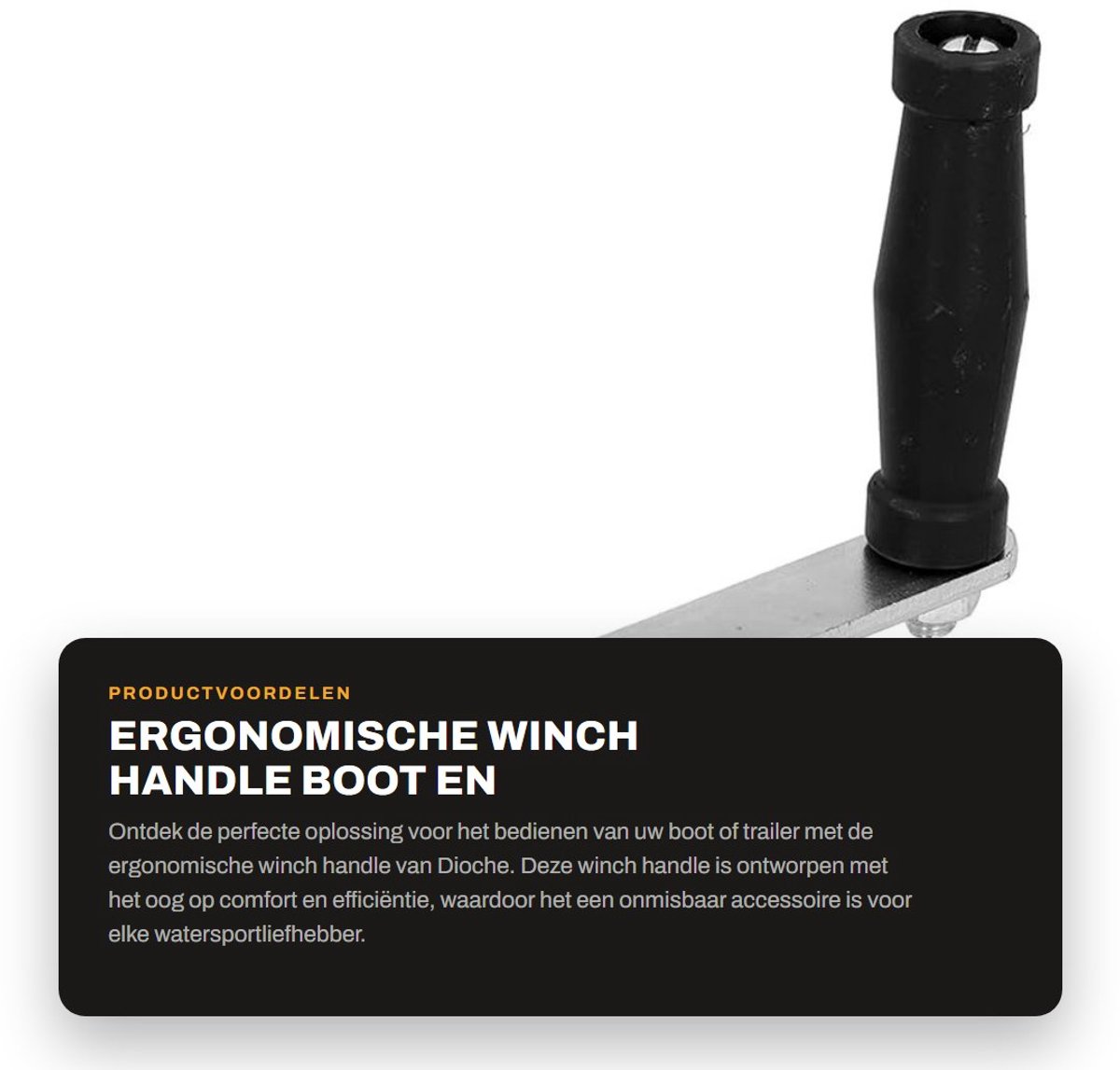 Dailygoods- Lierenhandvat Ergonomisch - Antislip Rubber - Geschikt voor Schepen - Vervangingsaccessoire - Kwaliteitsmetaal - Comfortabele Grip - Lier
