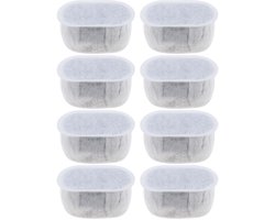 Dailygoods- Fonteinfilters 8 Stuks - Compatibel met Wopet 2L - Actieve Kool - Filterkatoen - Kationische Hars - 6,3x3,7x3,5 cm - Waterfilter