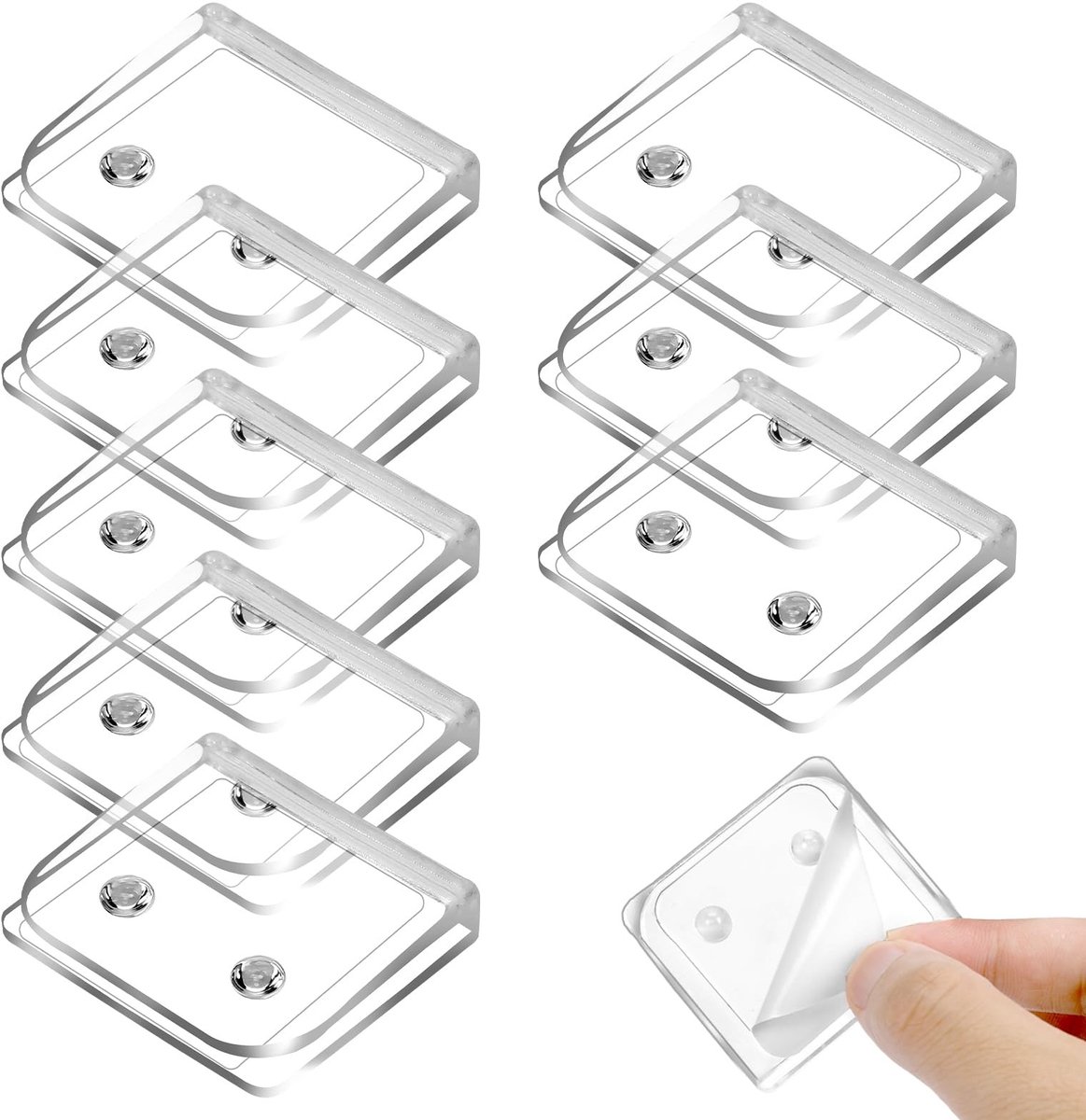 Dailygoods - 8 stuks Zelfklevende Duschvorhang-Clips Dusch-Spritzschutz Clip Transparante Gordijn Clip Winddichte Gordijnklemmen Badkamer Gordijnhouder Gordijn Clips voor Douche Lekkage