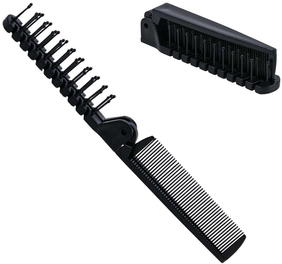 Dailygoods - Draagbare, Opvouwbare Dubbele Kam, Opvouwbare Baardkam, Geschikt Voor Kinderen en Volwassenen, Fijne en Brede Tanden Voor Een Zachte Massage, Ideaal Voor Reizen en Kamperen