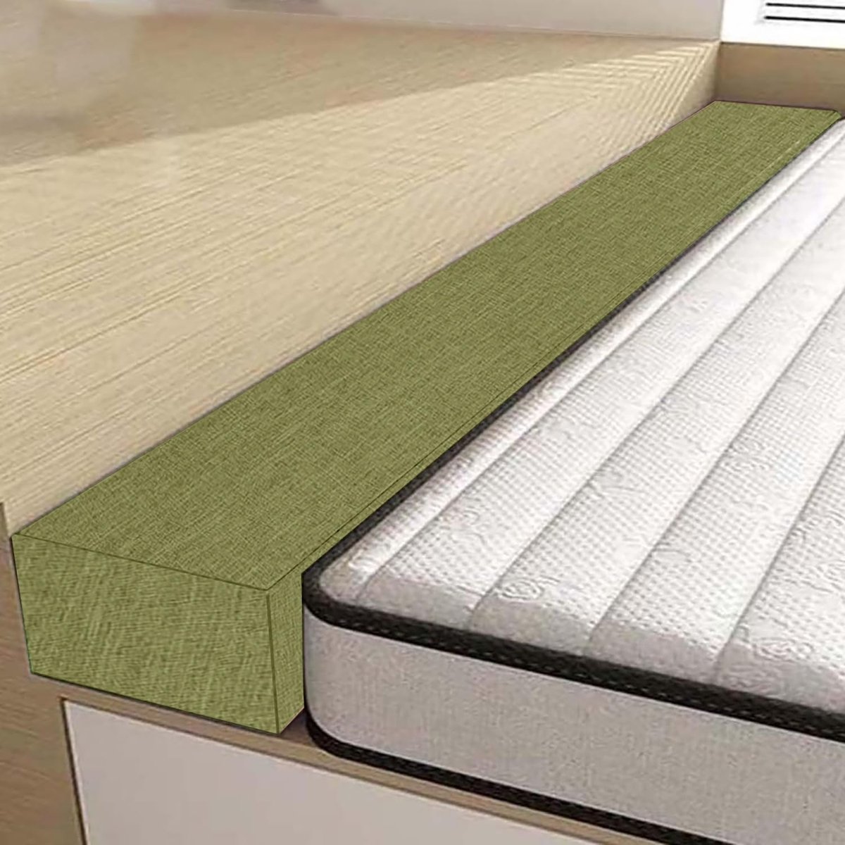 Verstelbaar Wigkussen - Bed Opvulling - Comfortabel Slapen - Op Maat Gemaakt - 150 x 5 x 25 cm - Kamel
