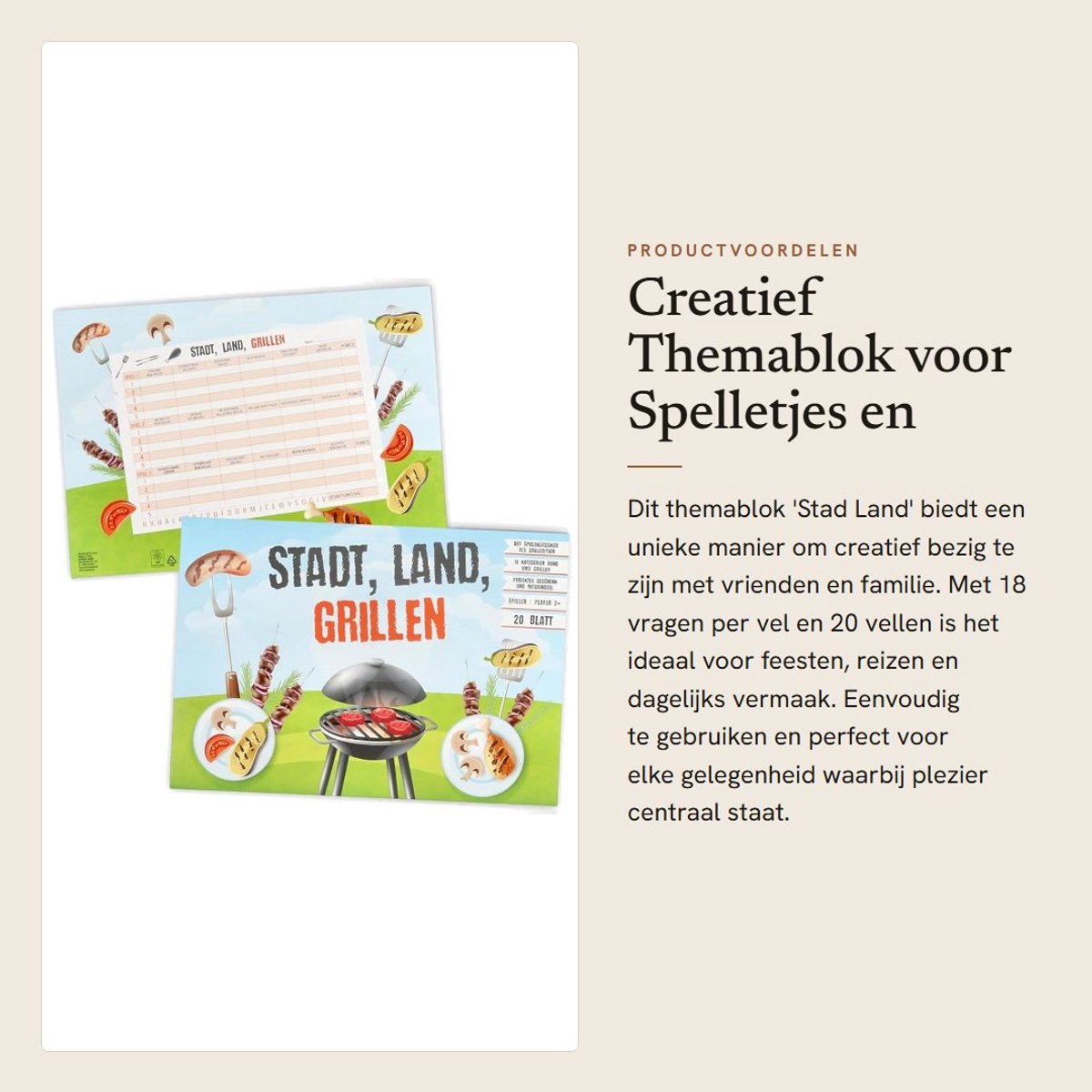 Dailygoods- Themablok creatief meemaakblok - 18 vragen - 20 vellen - 30 x 21 cm - voor reizen/feesten - hoogwaardige uitvoering - Spelblok