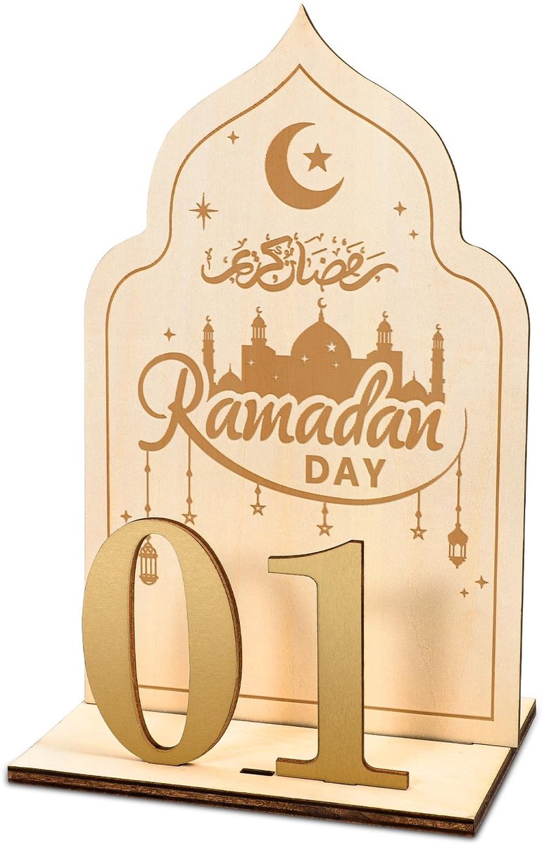 Dailygoods - Houten Ramadankalender voor 30 Dagen Aftellen
