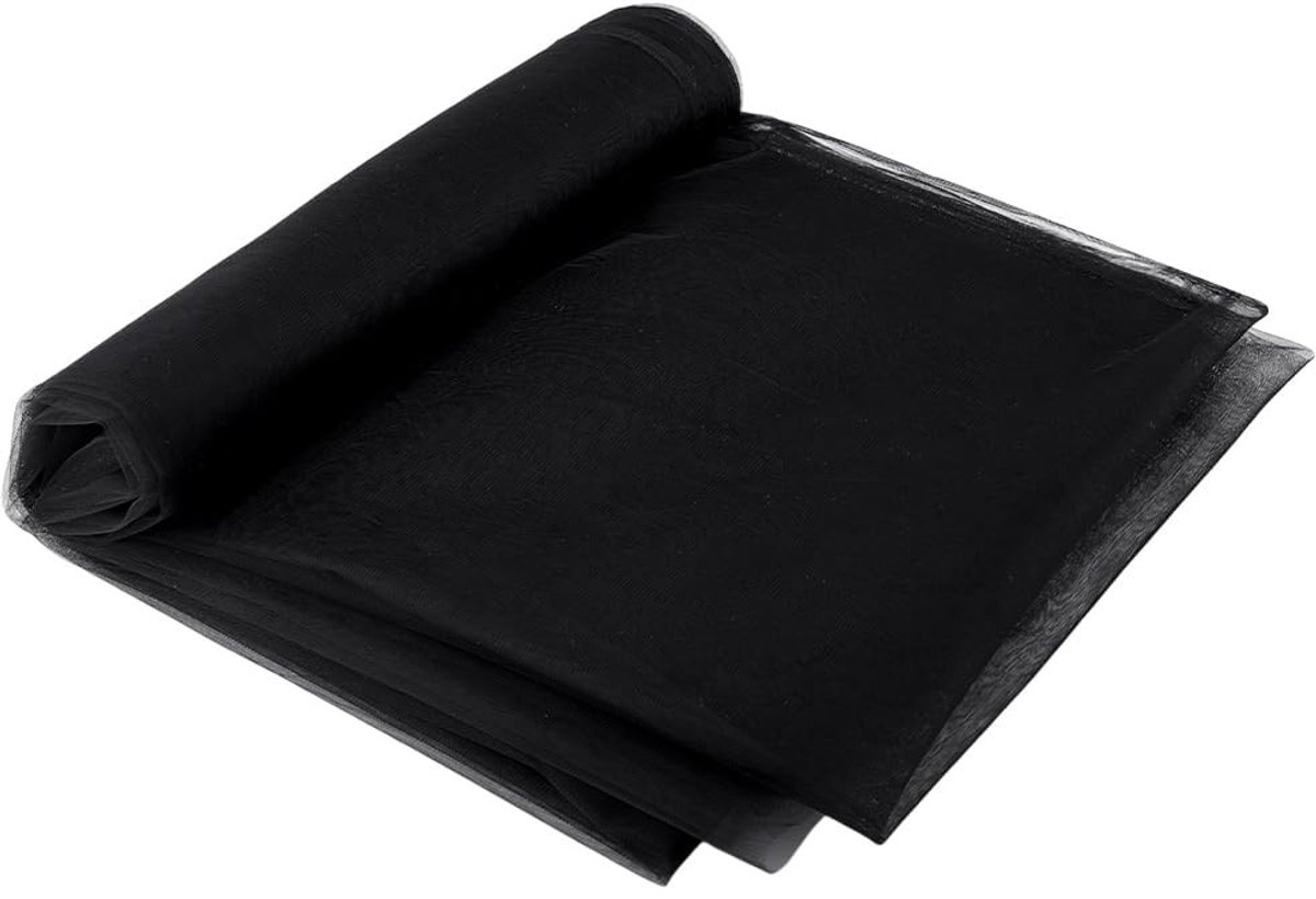 Dailygoods- Mesh-stof 1,52 m x 4,57 m - Niet-rekbaar - Nylon - Ademend - Zwart - Geschikt voor corsetten en kleding maken