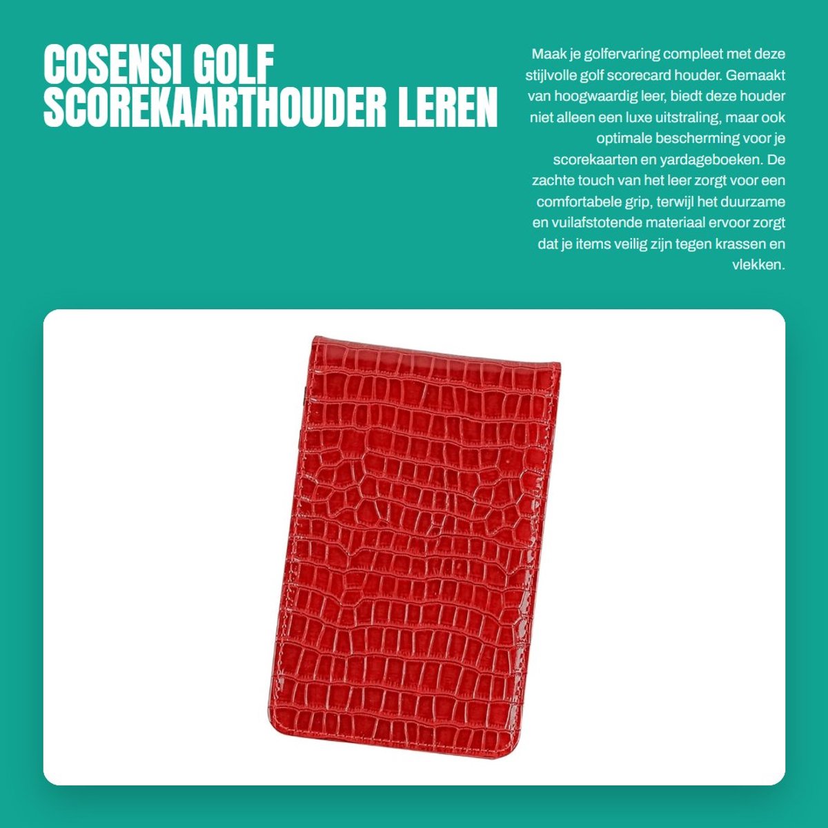 Dailygoods - Golf scorekaarthouder - Leren scorekaartopslag - Comfortabele grip - Rood - Slijtvast en vuilafstotend - Ideaal voor golfers - Compact fo...