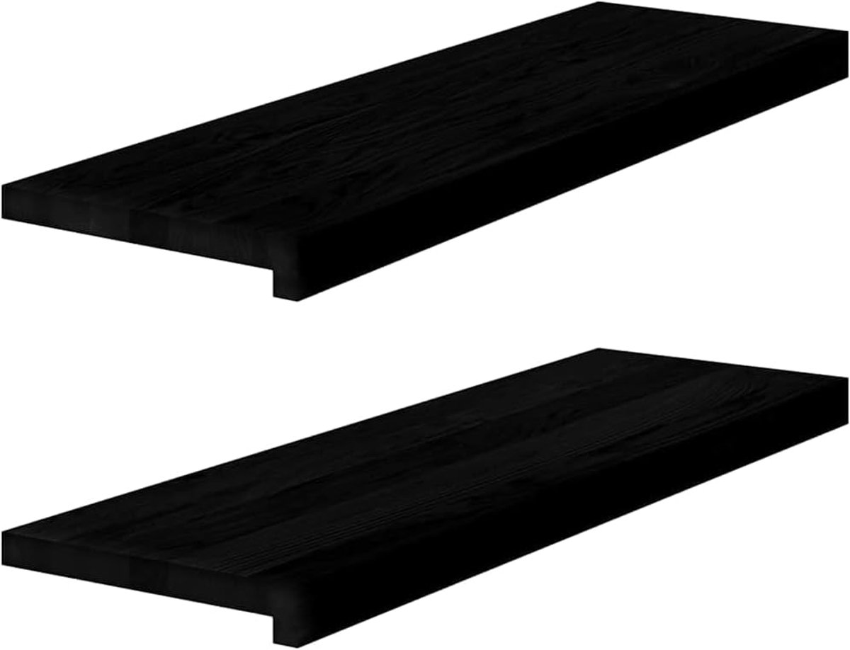 Houten vensterbanken - Vensterplank bruin - Decoratief gebruik - Massief eikenhout - 80x25x2 cm - Donkerbruin