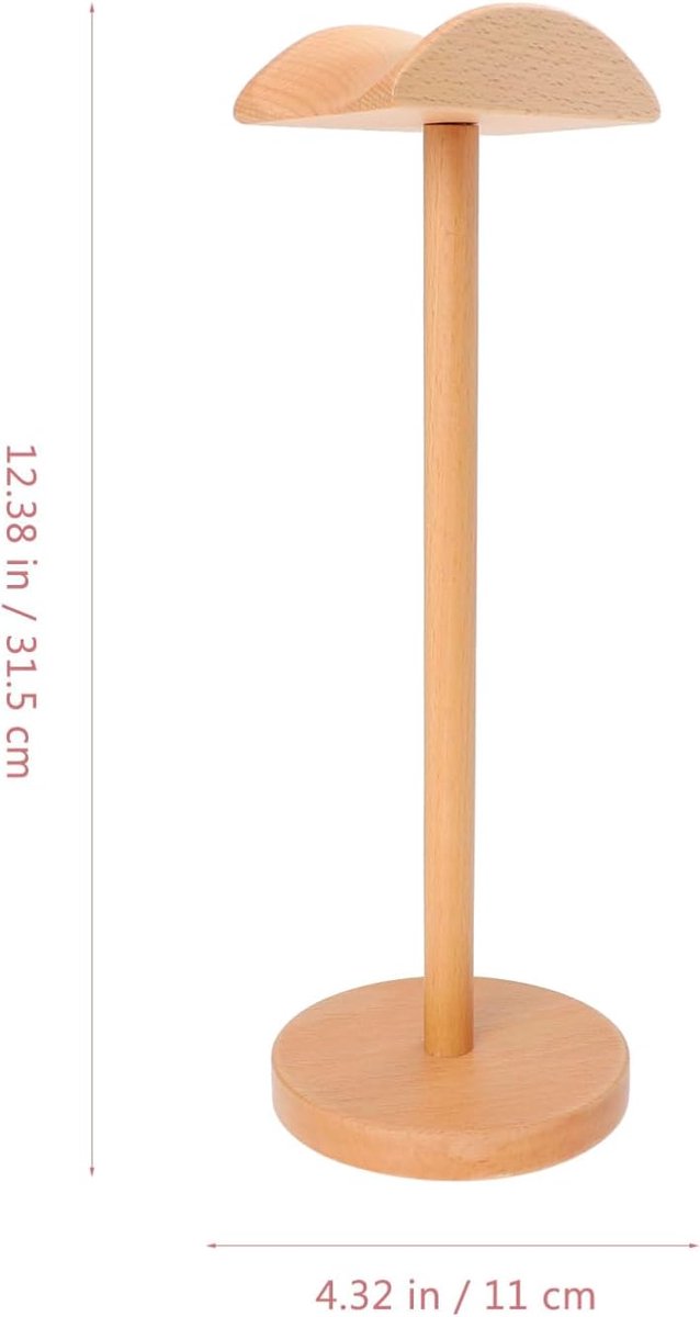 Hoofdtelefoon Stand - Oordopjes Houder - Bureau Organizer - Stevig Hout - 31.5 cm Hoog - Naturel — cadeau in Gadgets - foto 7