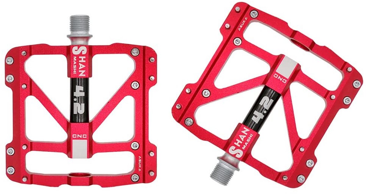 Dailygoods- Fietspedaal Hoge Kwaliteit - Aluminium Antislip - Fietspedalen MTB/BMX/Racefiets/Stadsfiets - 385 g / Paar - 105 x 100 x 22 mm - 9/16 inch CR-Mo Stalen As - Fietsaccessoire