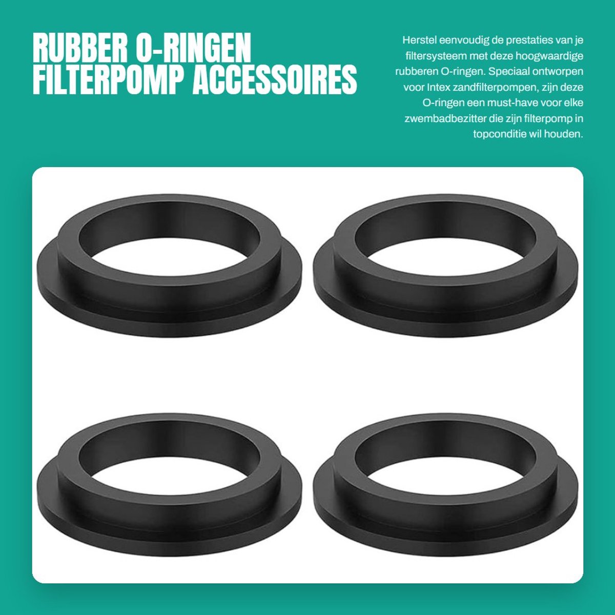 JHUBERS- O-ringen set 4 stuks - rubber - filterpomp - compatibel met Intex - zware materialen - duurzame prestaties - Filterpomp Onderdelen