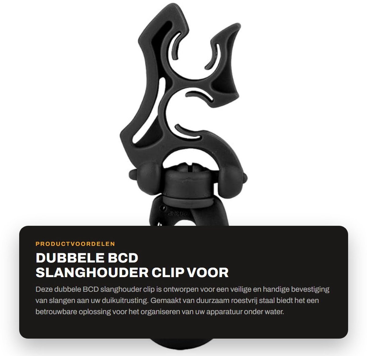 Dailygoods- Slanghouder Eenvoudig Ontwerp - Duikslanghouder - Stabilisatieapparatuur - Roestvrij Staal - Geschikt voor BCD - Handige Toegang - Duikaccessoire