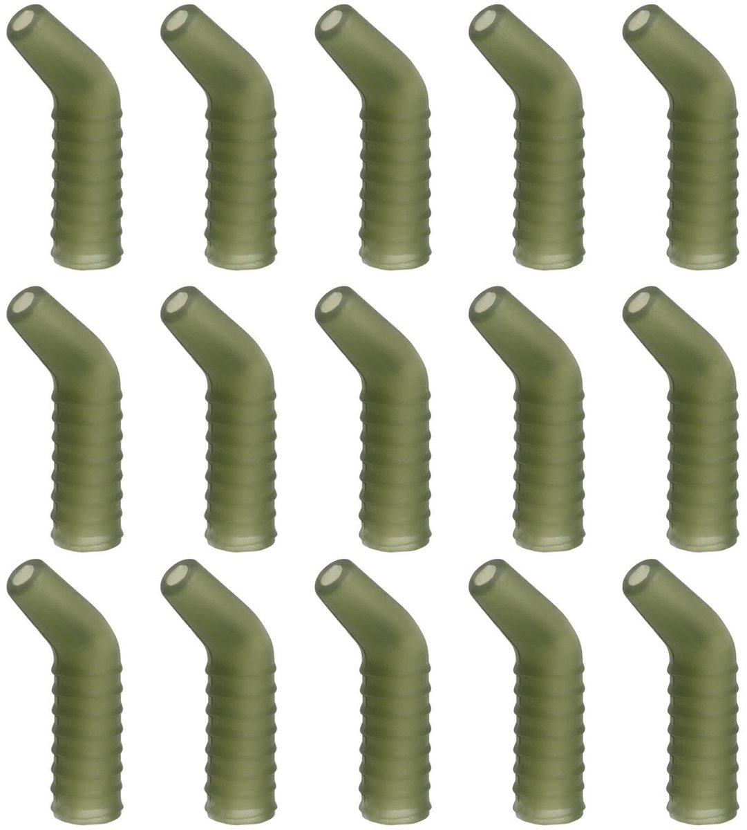 Dailygoods- Karper Rigs 30Pcs - Flexi Rubber - Haak Kickers - Rig Aligners - Ronnie Rig - Terminal Visgerei - Natuurlijke Groen - Visrig