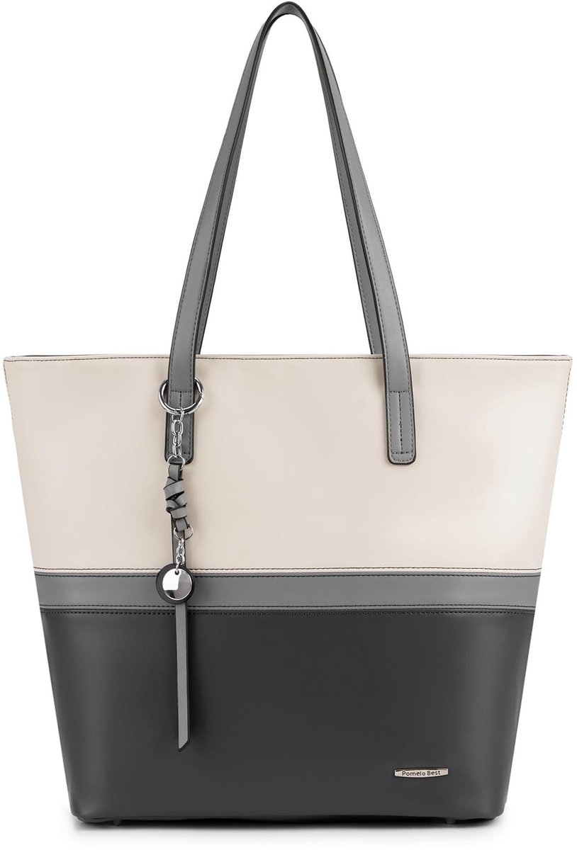Dailygoods - Handtas voor Dames, Shopper in Olifantengrijs - Grote Dames Tas voor Kantoor en Winkelen