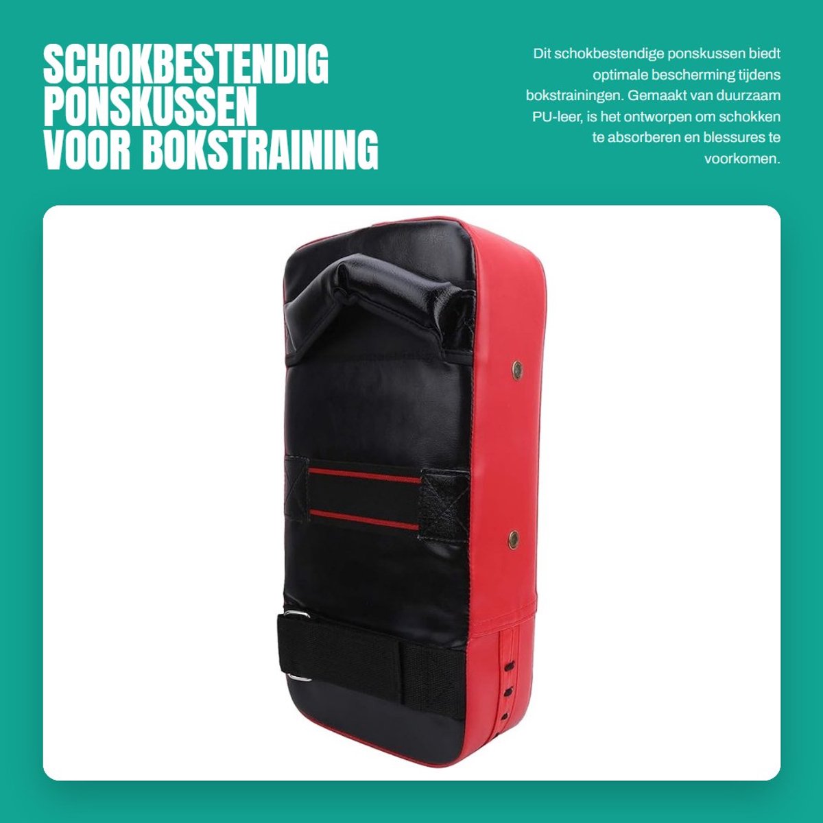 Dailygoods- Ponskussen Schokbestendig - Duurzaam PU-leer - Impact-resistente Padding - Volledige Bescherming - Comfortabel Handvat - Snelle Rebound - Slagschild