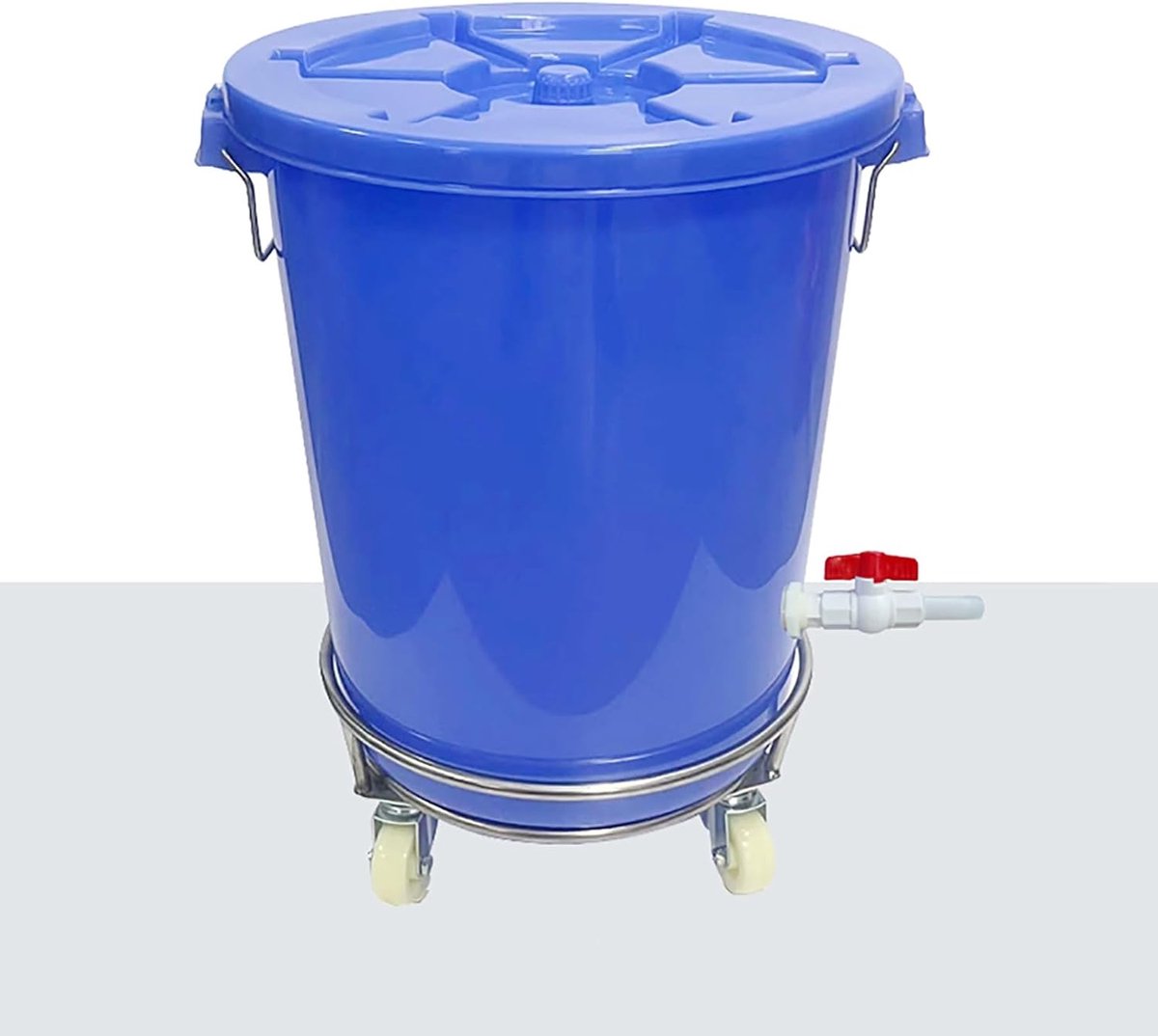 Regenopvangvat met standaard - Wateropslag container - Duurzaam water opvangen - Met wielen en deksel - 12 tot 32 gallon