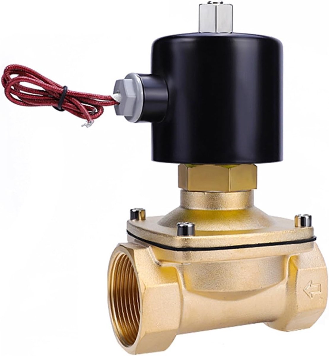 Magneetklep Messing - Elektromagnetische kraan - Water Doorstroming Sturen - Normaal Open - 1-1/2 Inch - Messing