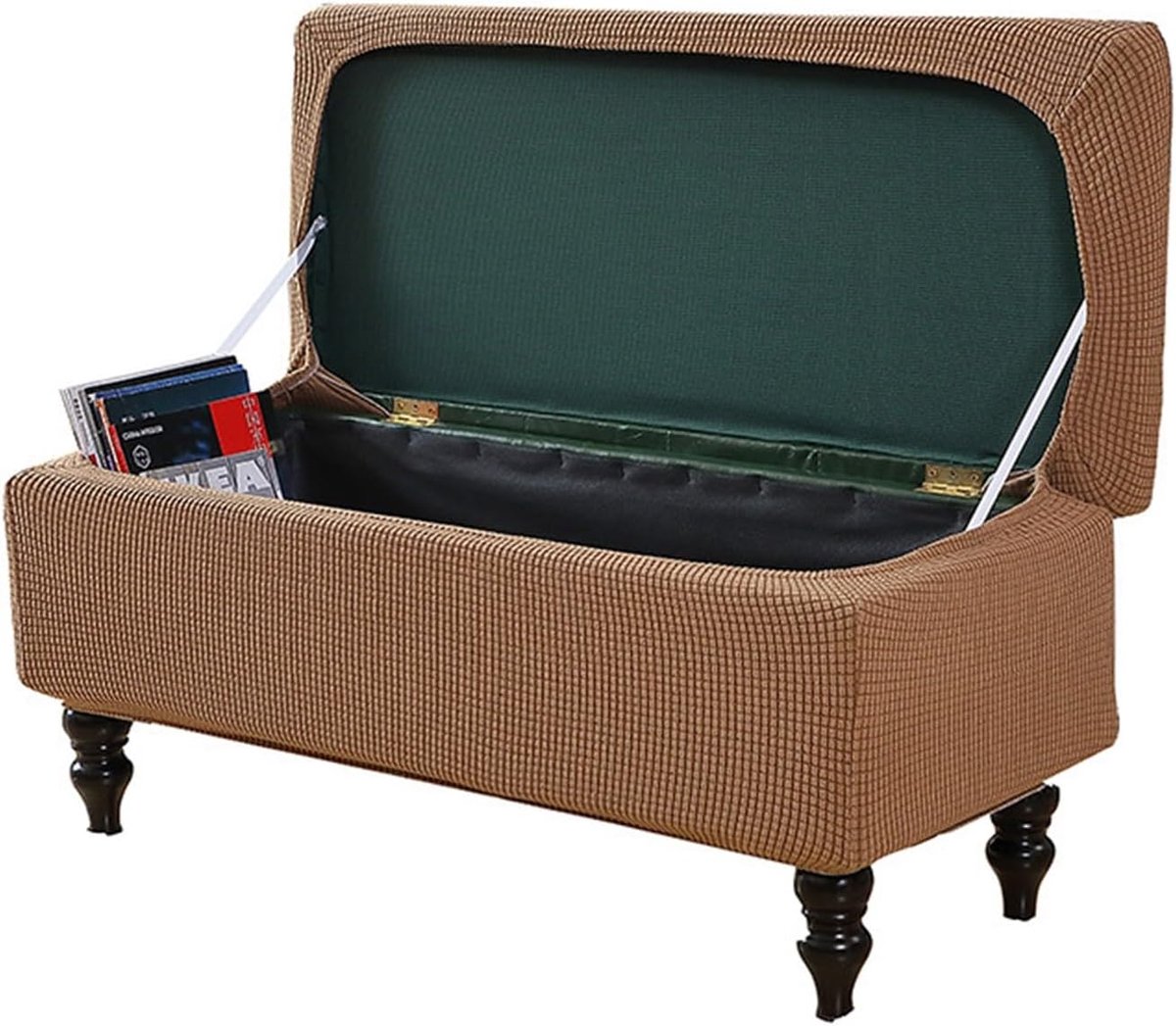 Voetenbankhoes - Hoes - Meubels Beschermen - Afneembare Stretch - Large - Koffiebruin