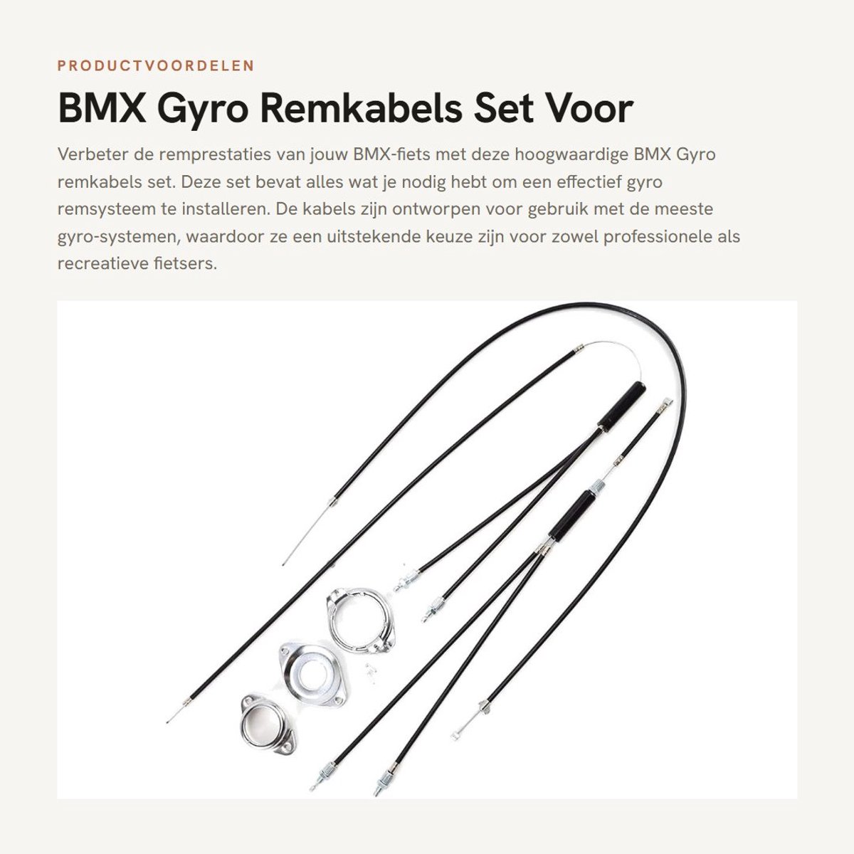 Dailygoods- Remkabels Set - Achterremkabels x2 - Voorkabel - BMX - Gyro Systeem - Professioneel en Praktisch - Fietsremkabels